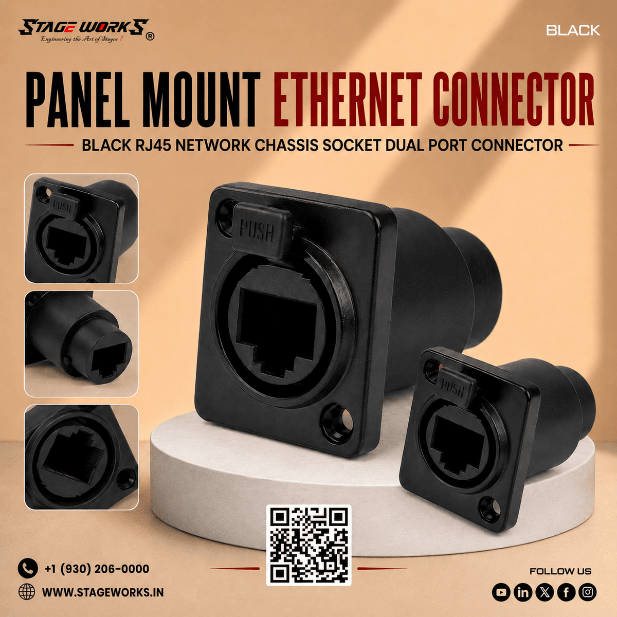 Panel Mount RJ45 Ethernet Connector