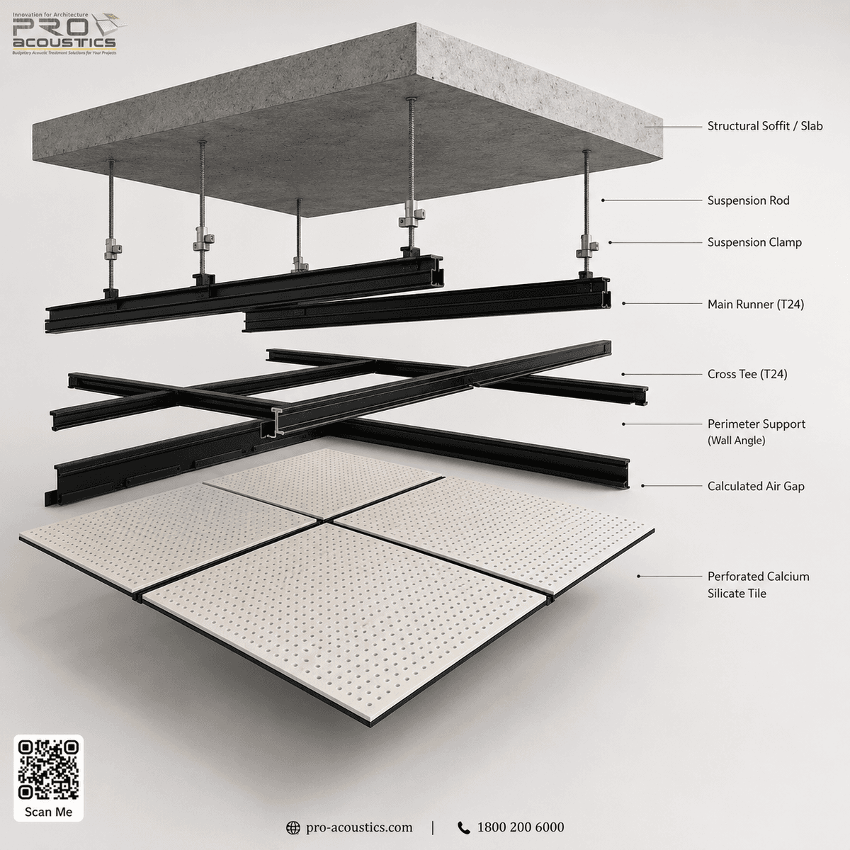 Perforated Calcium Silicate Ceiling Tiles