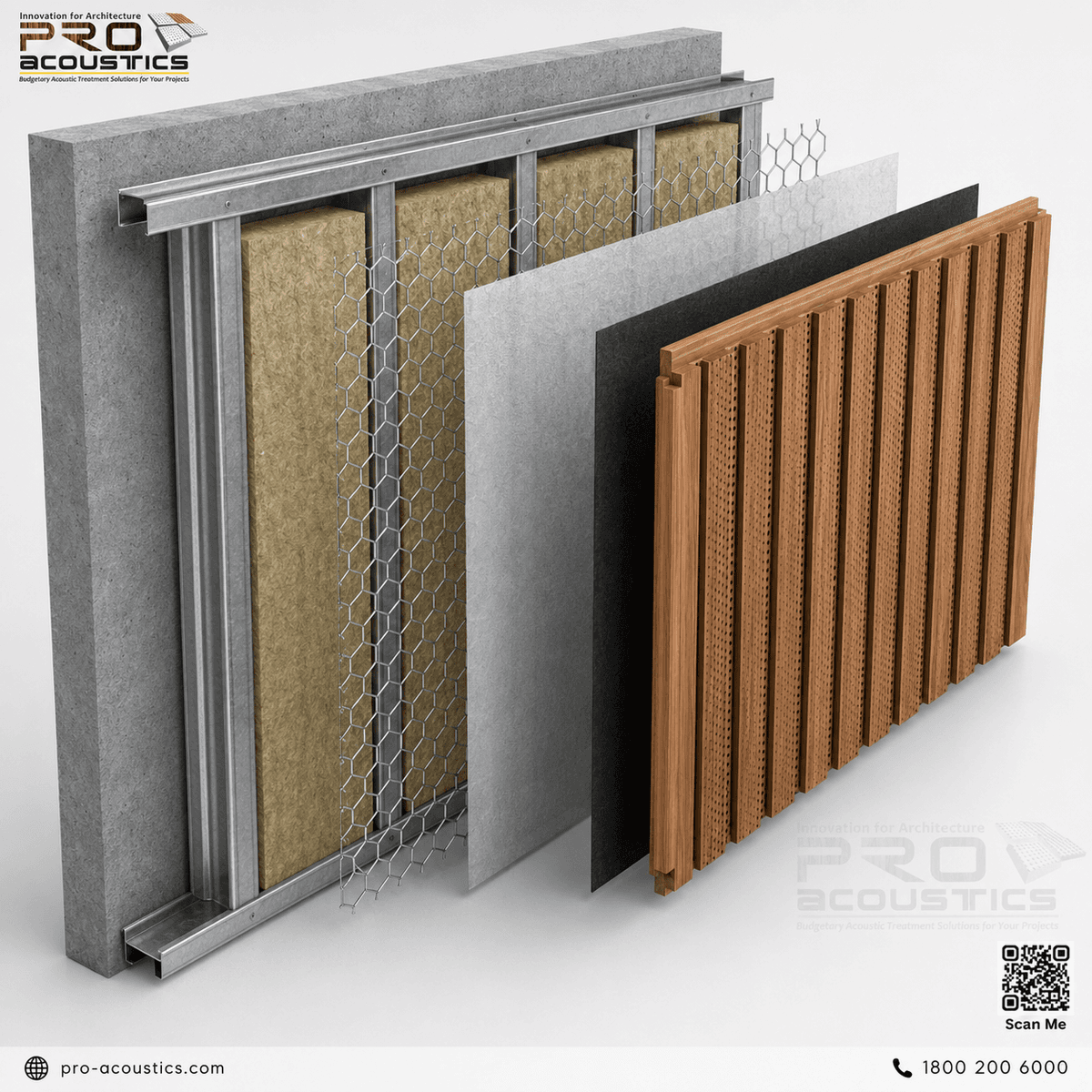 Wooden Grooved & Perforated HDHMR Acoustic Wall Panel System