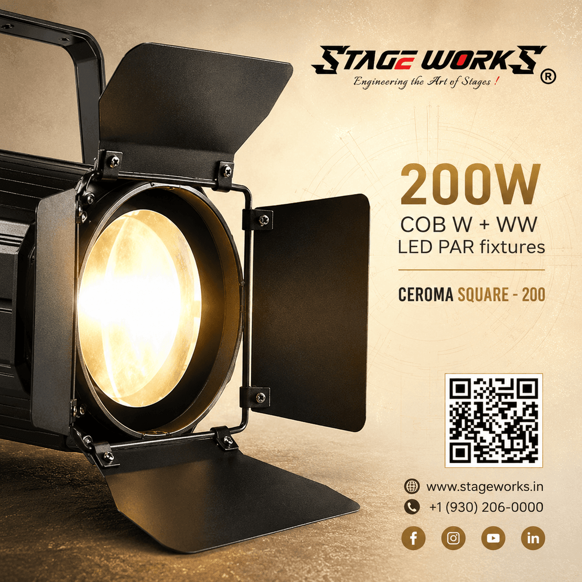 200W COB W + WW LED PAR fixtures