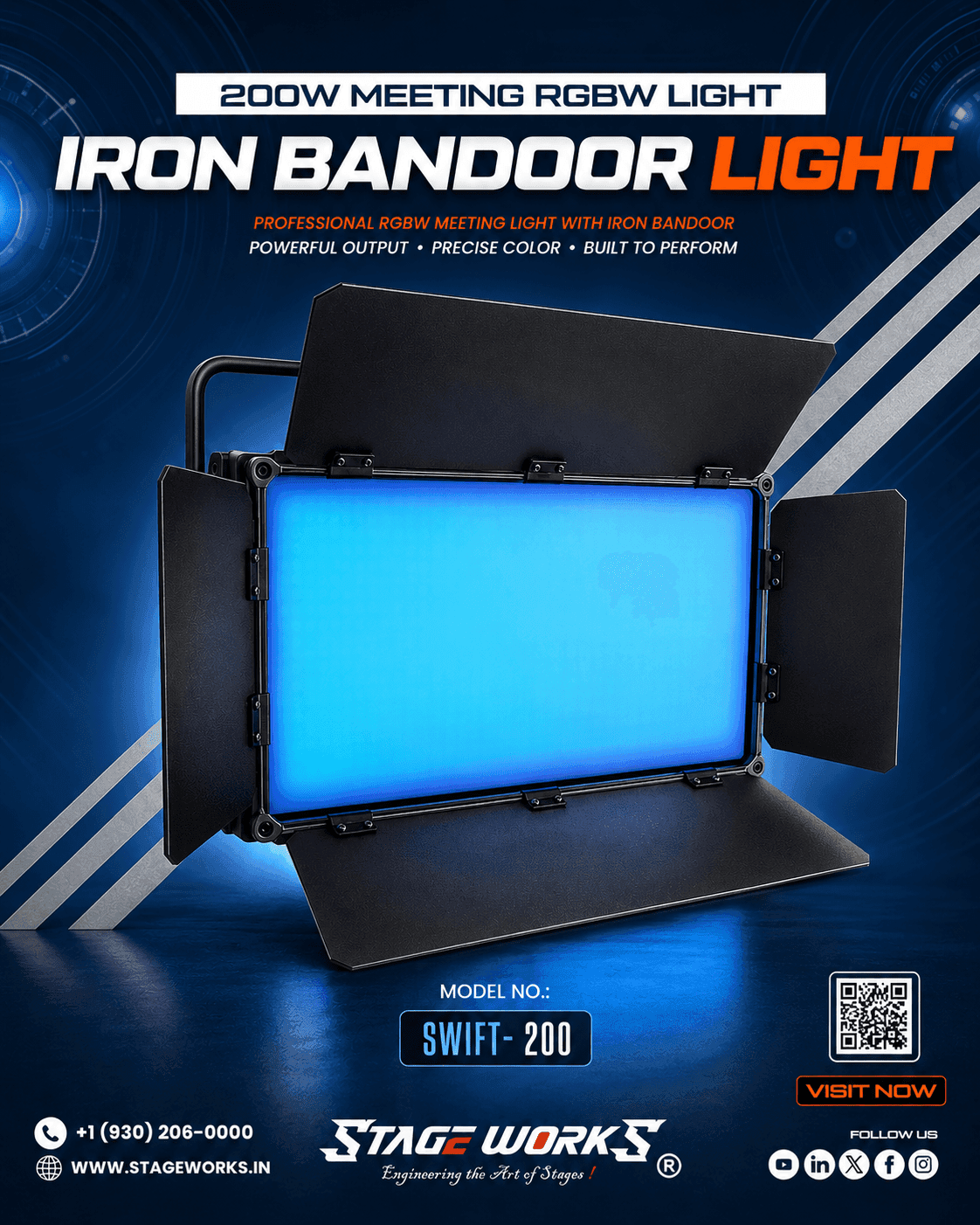 200W meeting RGBW light (with iron barndoor)