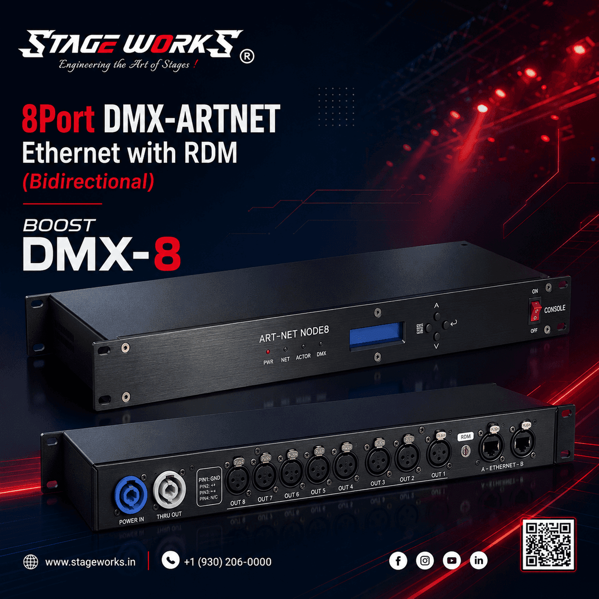 8-Port DMX Art-Net Ethernet Node with RDM
