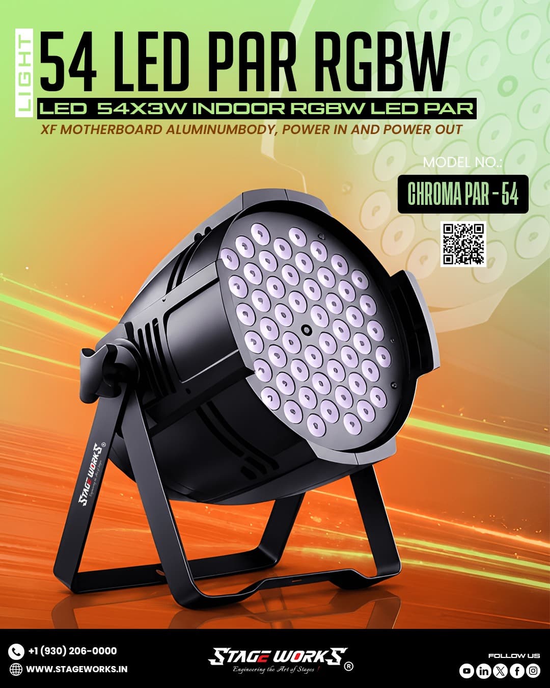 54x3 200W LED PAR Light Indoor W+W