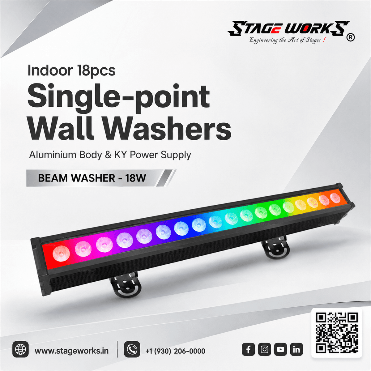 Indoor 18pcs Single-Point Wall Washers