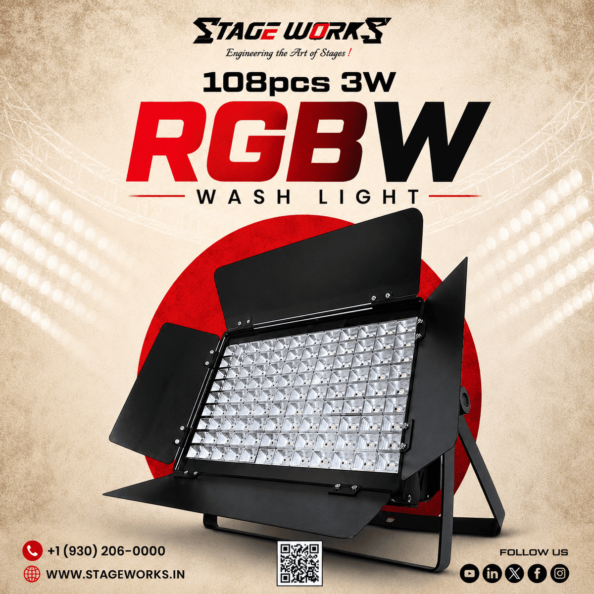 108pcs 3W RGBW wash light