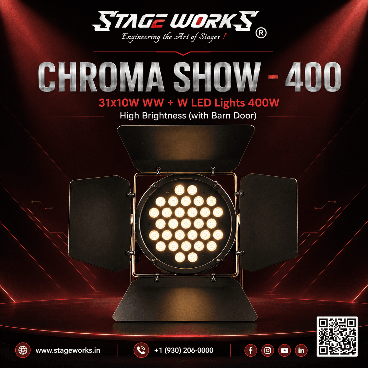 High Brightness 31x10w WW+ W LED Lights 400W (with bandoor)